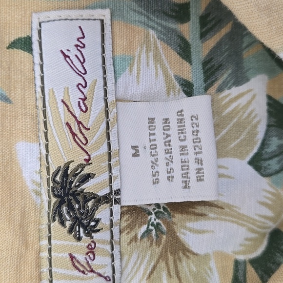 Joe Marlin Tropical Leaf Print Button-Up Shirt - Picture 4 of 9